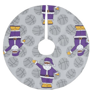 lila gult julafton svart jultomten basketboll julgransmatta borstad polyester