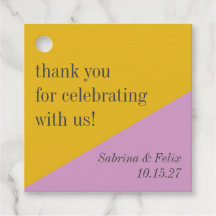 Lila Gult Modern Personligt bröllp Tack