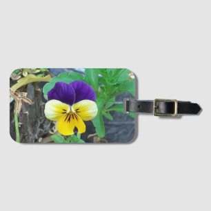 Lila & Gult Pansy Bagagebricka