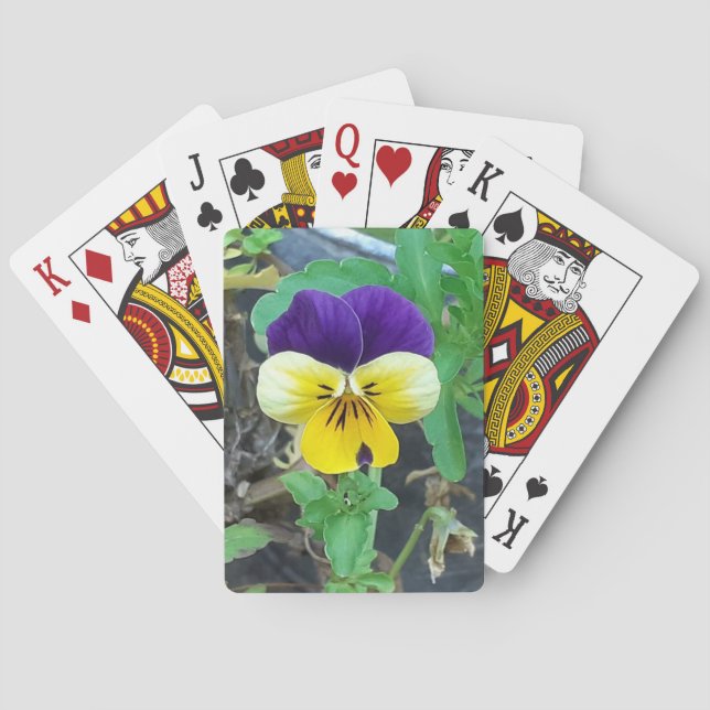 Lila & Gult Pansy Casinokort (Baksidan)