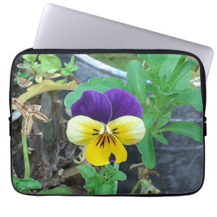 Lila & Gult Pansy Electronics Bag Laptop Fodral