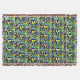 Lila & Gult Pansy Filt