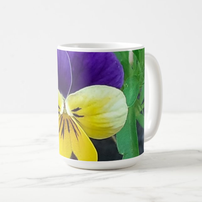 Lila & Gult Pansy Kaffemugg (Framsida höger)
