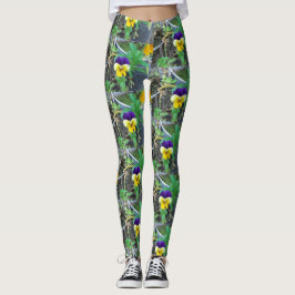 Lila & Gult Pansy Leggings