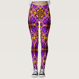 Lila Gult Patternativ Leggings