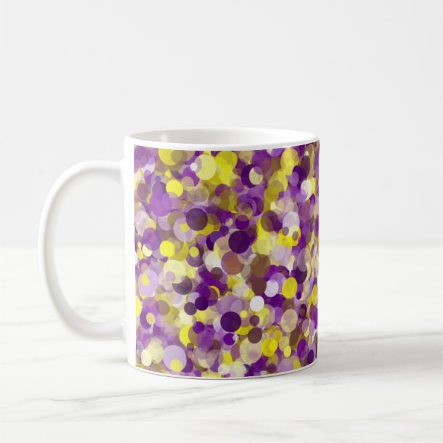 Lila Gult punkt 11oz Mugg (Vänster)