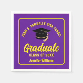 Lila Gult Student Anpassningsbar Studentfest Pappersservett