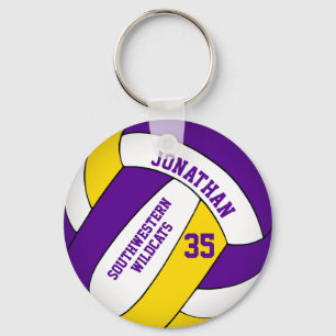 lila gult Team namn boys volleyball Nyckelring