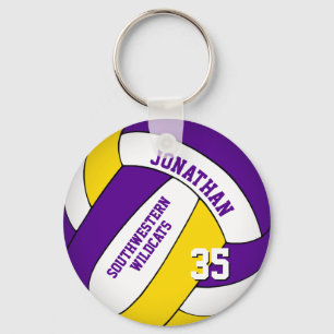 lila gult Team namn pojkars volleyball Nyckelring