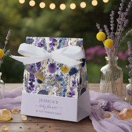 Lila Gult Watercolor Wildblomma Baby Shower Presentaskar