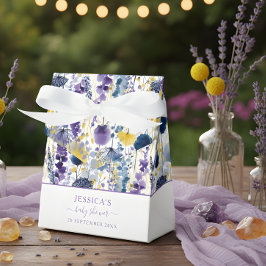 Lila Gult Watercolor Wildblomma Baby Shower Presentaskar