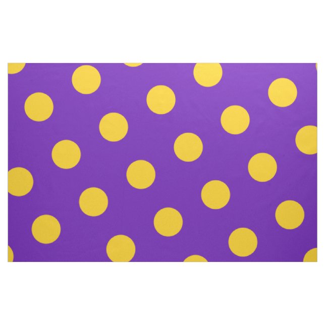 Lila- & gultpolka dots tyg (Fat Quarter)