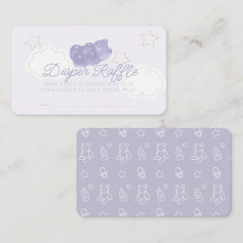 Lila Gummy Bear Baby Shower Diaper Raffle Biljett Tilläggskort