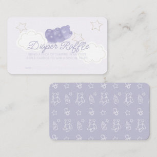 Lila Gummy Bear Baby Shower Diaper Raffle Biljett Tilläggskort