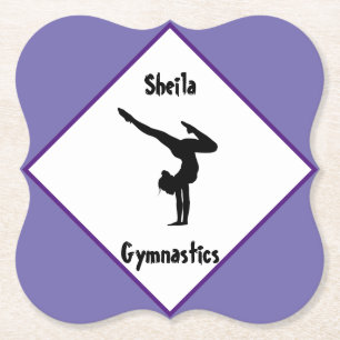 Lila Gymnastics Personlig Underlägg Papper