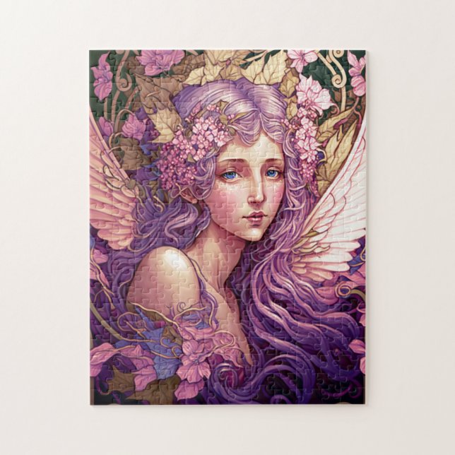 Lila Hair Fairy Angel Fantasy Art Pussel (Vertikal)