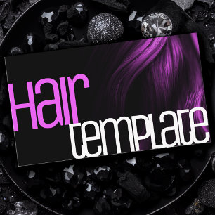 Lila Hair Modern Neon Ljusa färger Hairdresser Visitkort