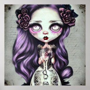 Lila Hair Vintage Doll Poster