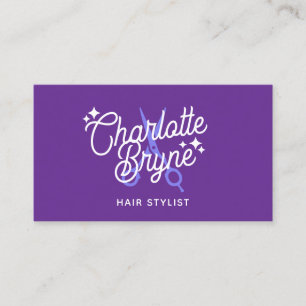 Lila Hairstylist Clipping Shears Visitkort