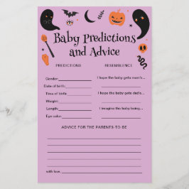 Lila Halloween Baby Shower Baby Predications-spel