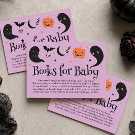 Lila Halloween Baby Shower Böcker för Bebis Tilläggskort