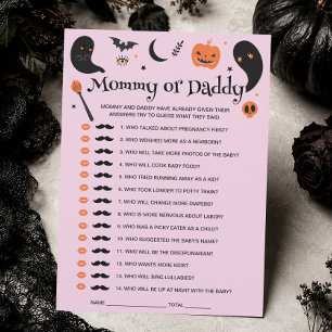 Lila Halloween Baby Shower Gissa Vem Spelkort  Inbjudningar