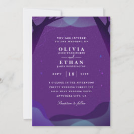 lila Halloween-bröllopsinbjudningar Inbjudningar