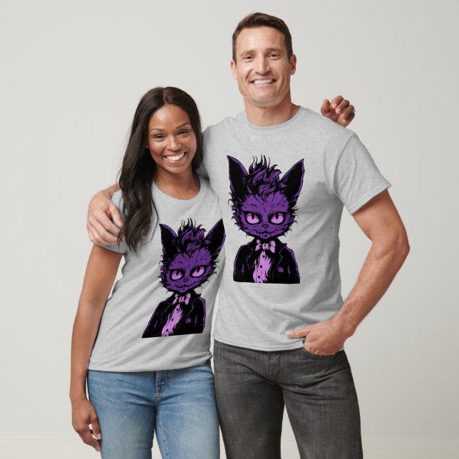 Lila Halloween Cat T Shirt (Unisex)