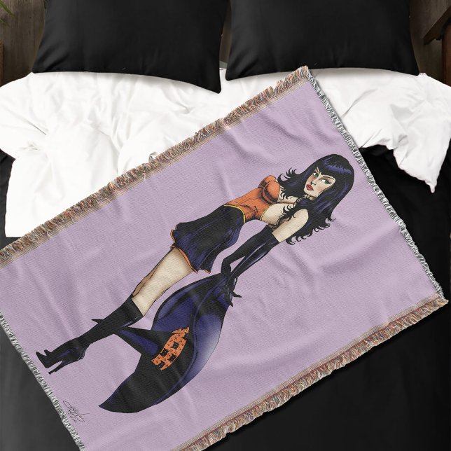Lila Halloween Cute Witch Filt (Skapare uppladdad)
