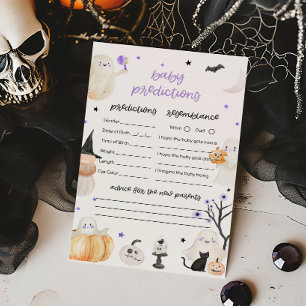 Lila Halloween Little Boo Baby Predictions Game