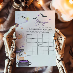 Lila Halloween Little Boo Baby Shower Bingo Game