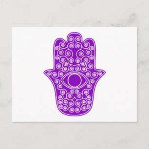 Lila Hamsa-Hand, Miriam-Hand, Fatima.png Vykort