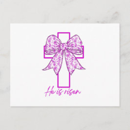 Lila: han är upphöjd Påsk Blommigt Coquette Bow Vykort