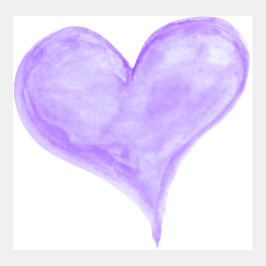 Lila Hand Payed Watercolor Heart