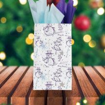 Lila Hand plockade jul Snögubbe