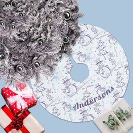 Lila Hand plockade jul Snögubbe Julgransmatta Borstad Polyester