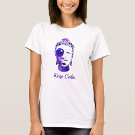 Lila hand plockade motivationsbuddha silhouette t shirt