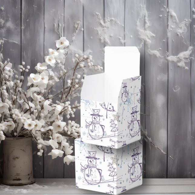 Lila Hand plockade Snögubbe jul Presentaskar (Skapare uppladdad)