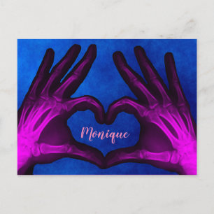 Lila Hand Xray Heart Vykort