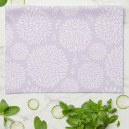 Lila Handdragen Flower mönster Kökshandduk