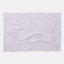 Lila Handdragen Flower mönster Kökshandduk