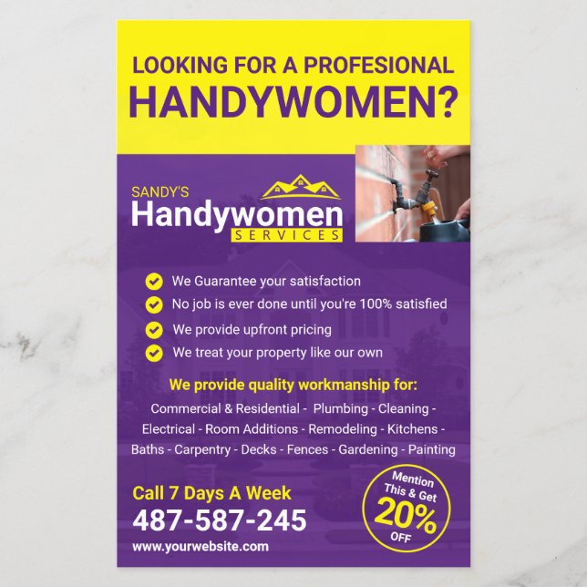 Lila Handla Women Business Flyer - hemarbete (Framsidan)