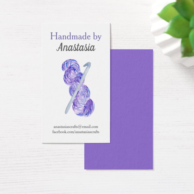 Lila Handmade Crochet Craft Visitkort (Skivbord)