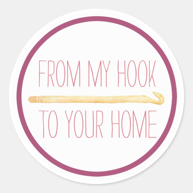 Lila Handmade Crochet Runt Klistermärke (Framsida)