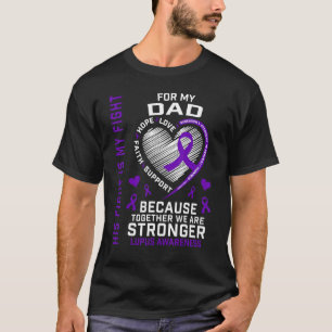 Lila Hans kamp är min kamp Pappa Lupusmedvetenhet T Shirt