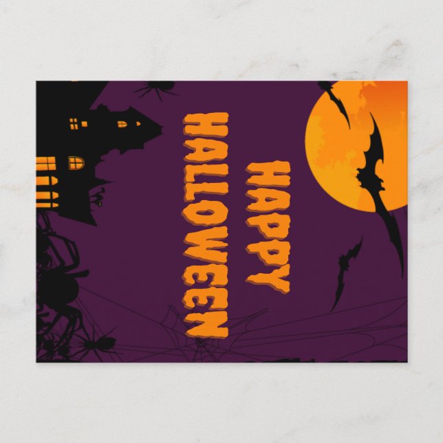 Lila Happy halloween Poster Vykort (Framsida)