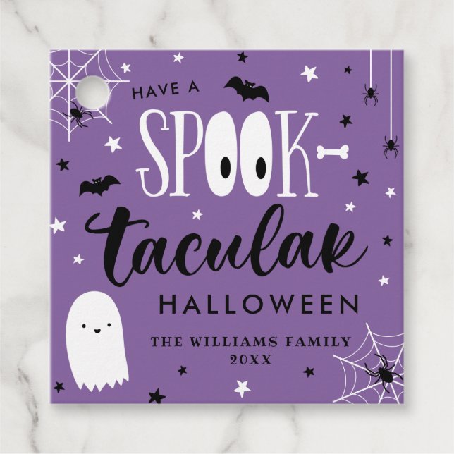 Lila har en dekoktaculär Halloween Gåvor Etiketter (Framsida)