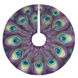 Lila Hårdpastellerna Teckning Peacock Feathers Julgransmatta Borstad Polyester