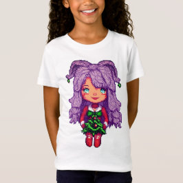 Lila hårflicka t shirt