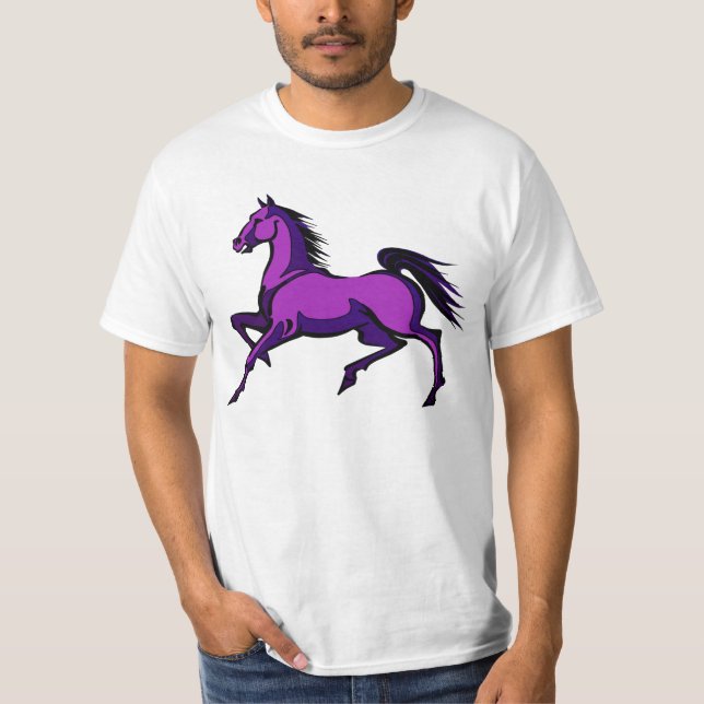 Lila hästskjorta t-shirt (Framsida)